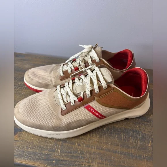 Men's Beige and Brown Cole Hann Zero Grand Sneakers Size 12 - Picture 3 of 7